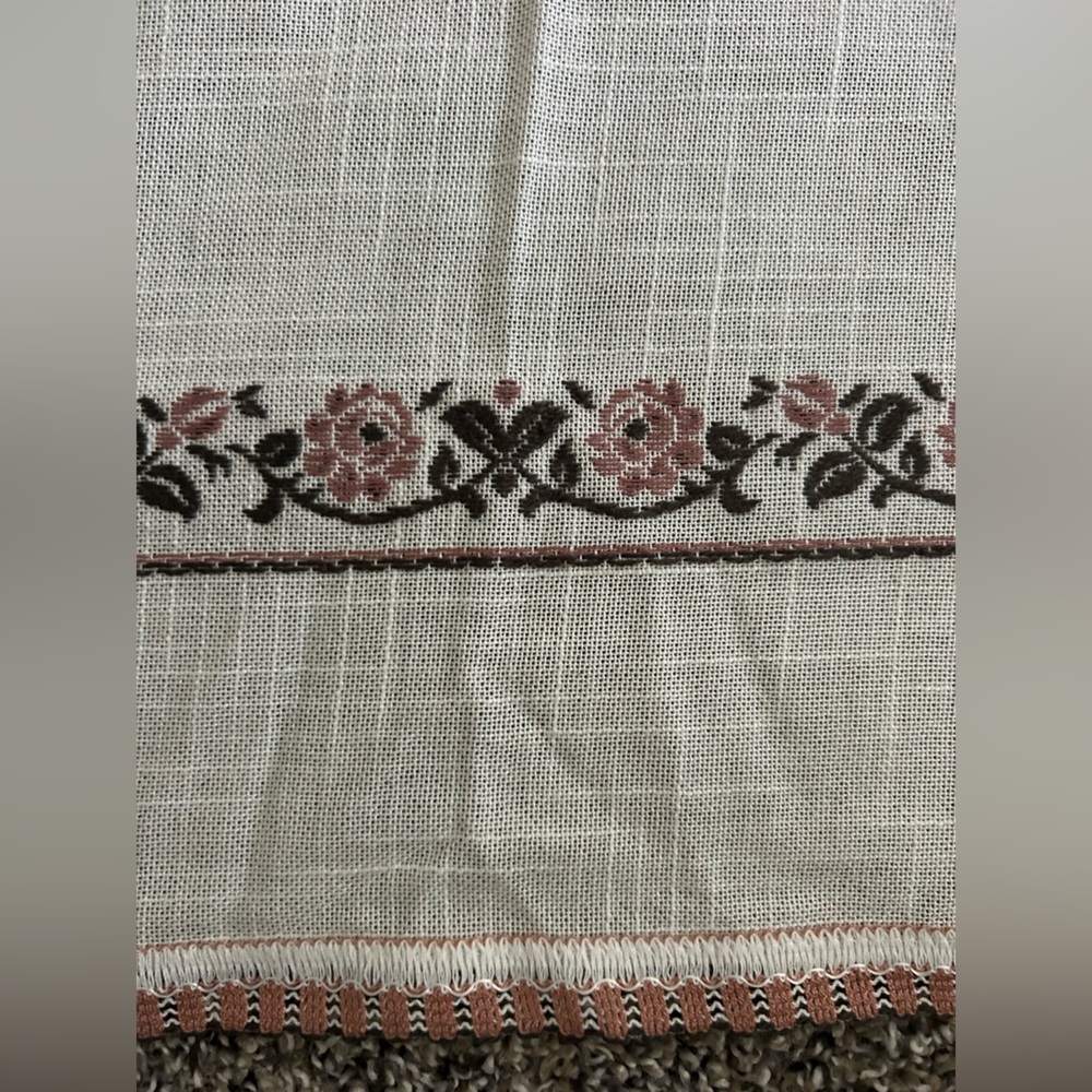 5/$25 Beautiful Embroidered floral tablecloth 64”x52” Made in West Germany - Picture 4 of 10